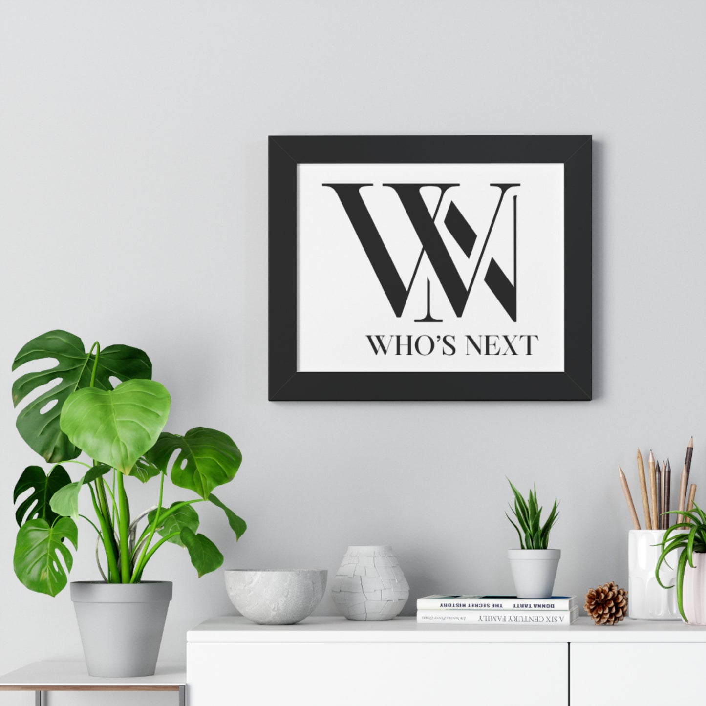 Framed Wall Art with "Who's Next" Quote, Modern Home Decor, Motivational Poster, Gift for Friends, Office Inspiration