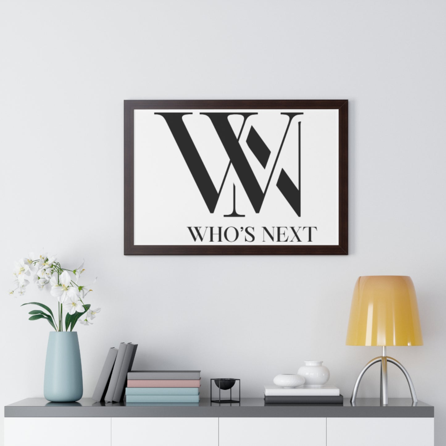 Framed Wall Art with "Who's Next" Quote, Modern Home Decor, Motivational Poster, Gift for Friends, Office Inspiration