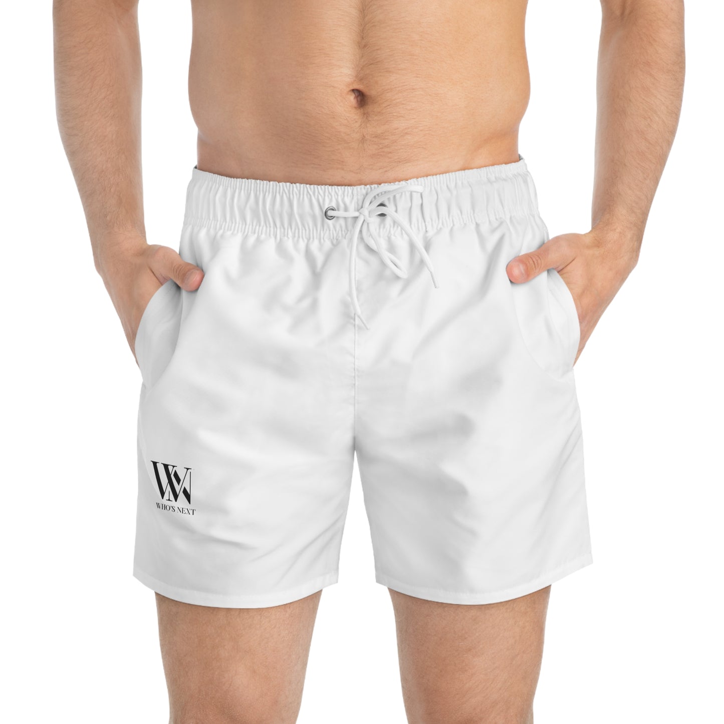 Stylish White Swim Trunks for Beach Days & Pool Parties