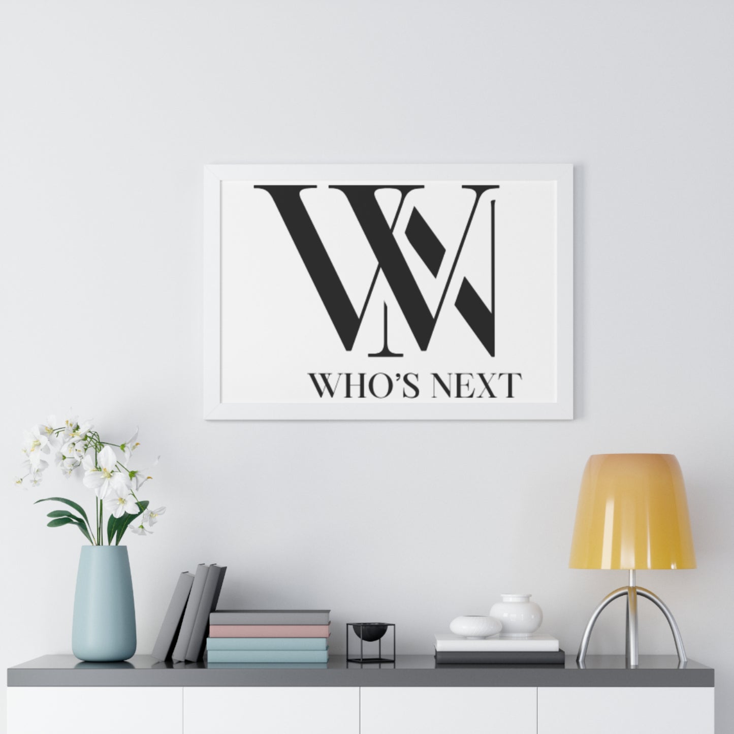 Framed Wall Art with "Who's Next" Quote, Modern Home Decor, Motivational Poster, Gift for Friends, Office Inspiration