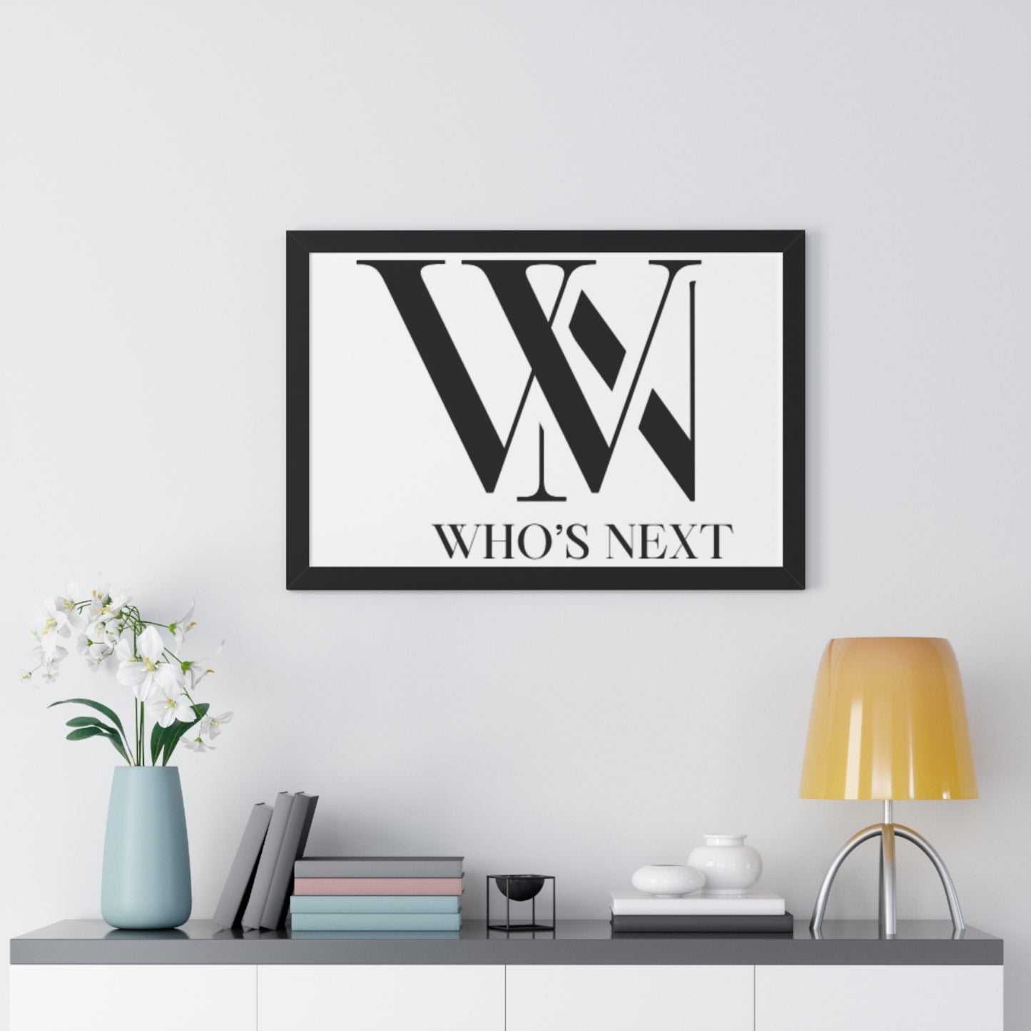 Framed Wall Art with "Who's Next" Quote, Modern Home Decor, Motivational Poster, Gift for Friends, Office Inspiration