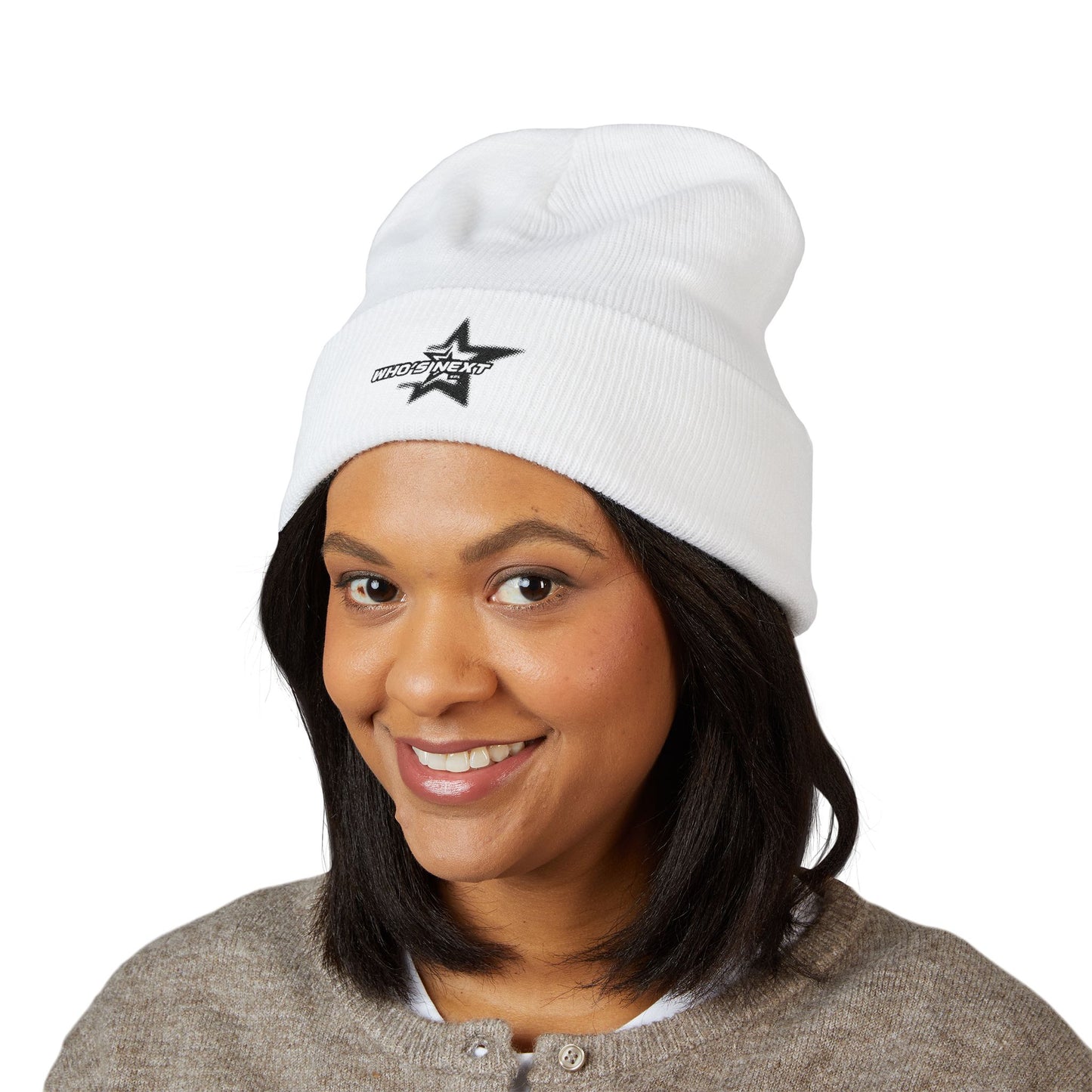 Beanie Hat 'Who's Next' Embroidery