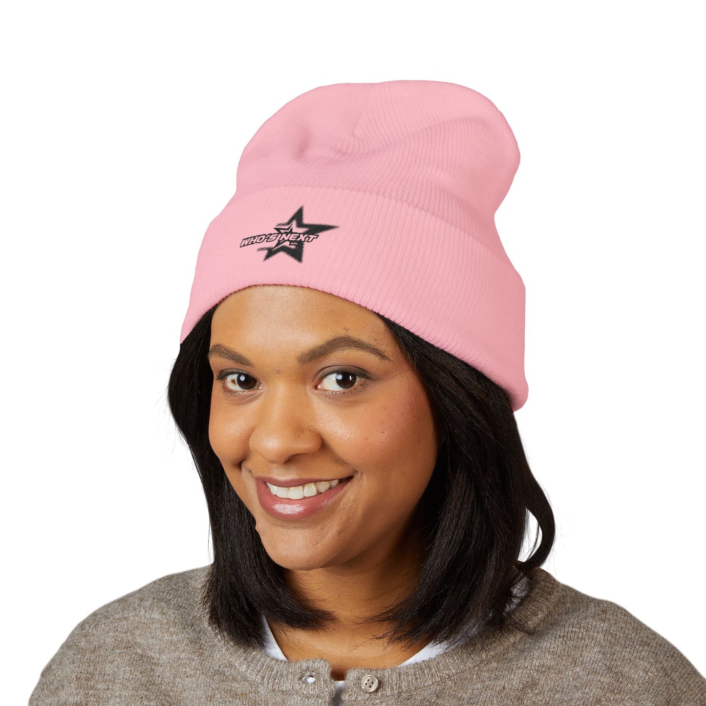Beanie Hat 'Who's Next' Embroidery