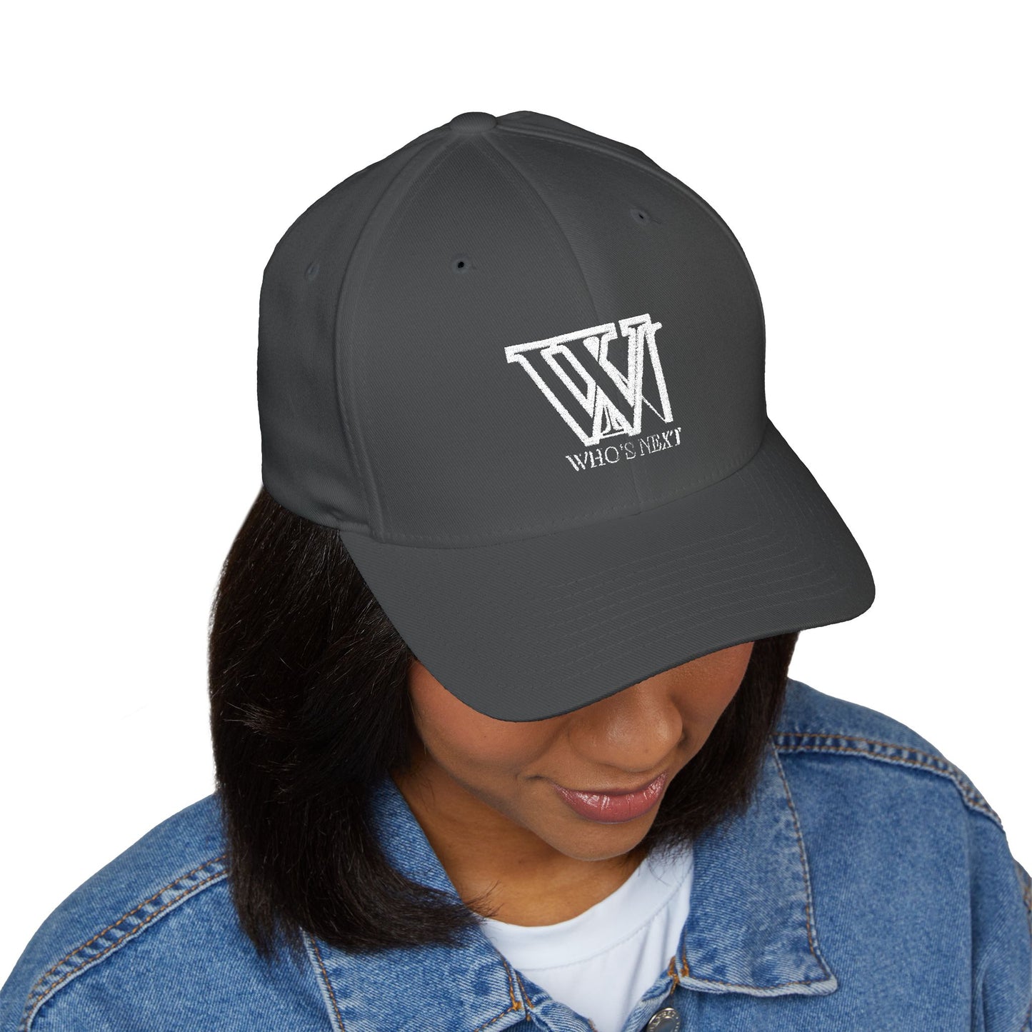 Stylish Closed-Back Cap with 'Who's Next' Embroidery - Perfect for Casual Outings